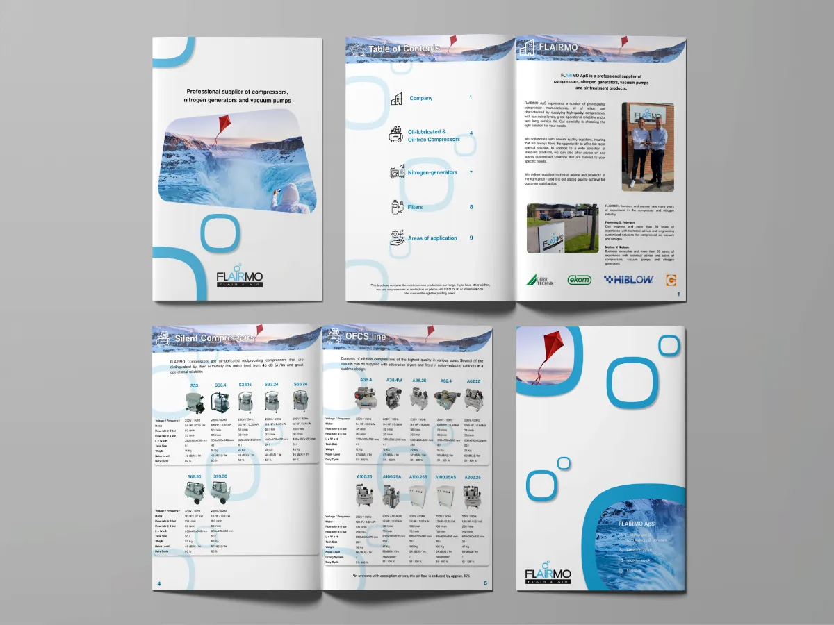 Flairmo Open brochure plus covers showcase