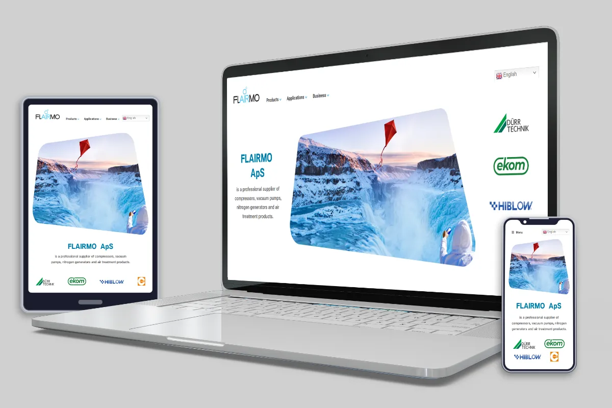 Flairmo website responsive showcase