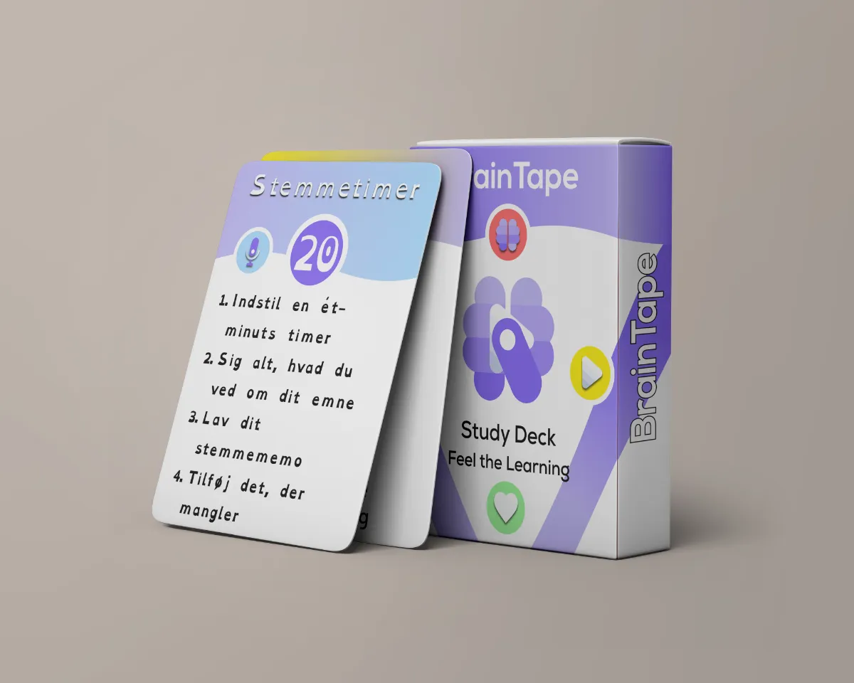 Braintape card and deck design by Fimia reflecting modern study aesthetics and dyslexia-friendly visuals